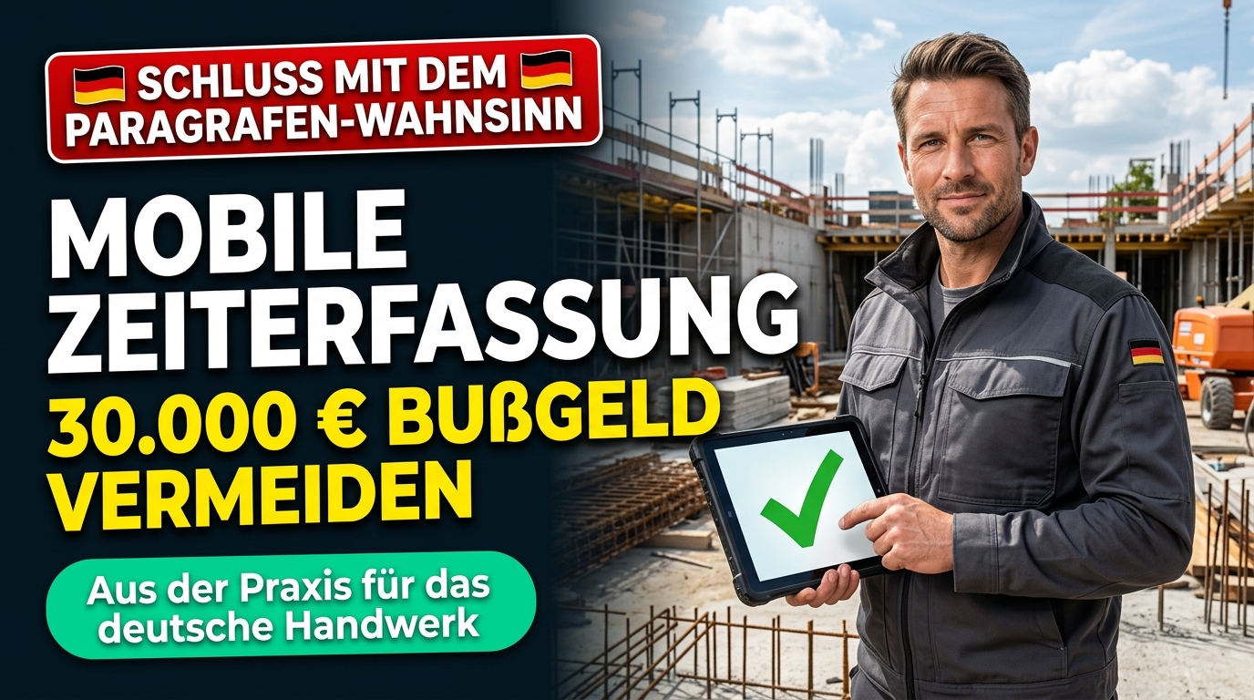 BAG-Stechuhr-Urteil im Handwerk: Zeiten direkt vor Ort erfassen – So schützen Sie Ihren Betrieb vor bis zu 30.000 € Bußgeld